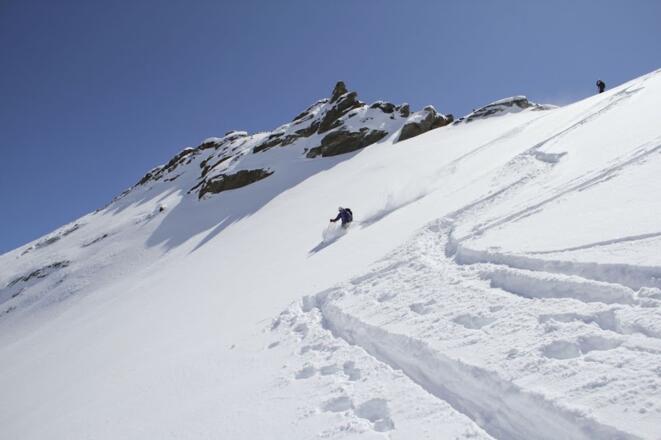 Pulvertraum in der Abfahrt.