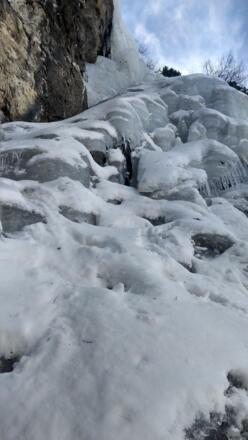 Der Beginn der zweiten Seillänge, vom ersten Standplatz aus fotografiert