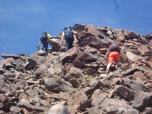 Im Aufstieg am Blockgrat