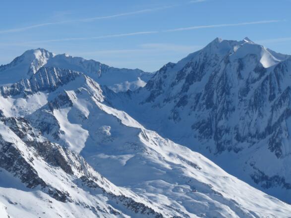 Grandioser Blick auf Gr. Möseler (l.) und Hochfeiler (hinten rechts).