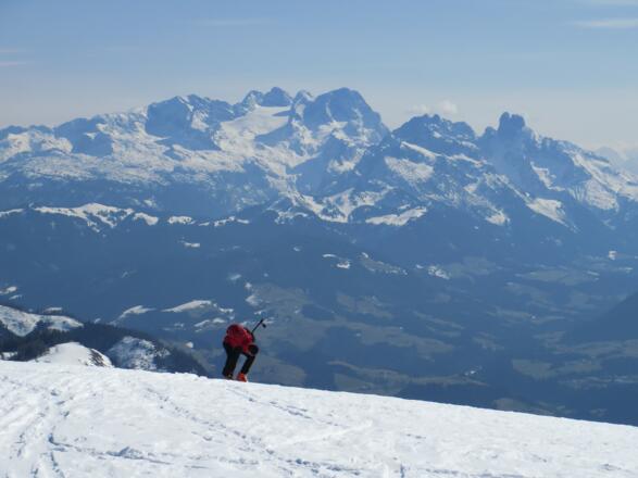 Sicht zum Dachstein und zum Gosaukamm mit Bischofsmütze