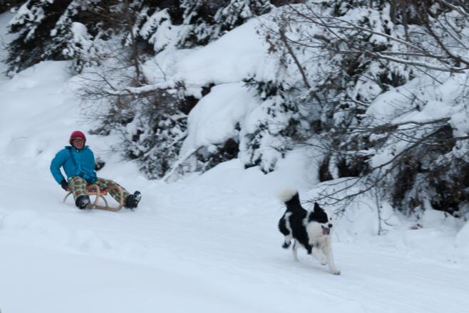 Abfahrt von der Roaner Alm