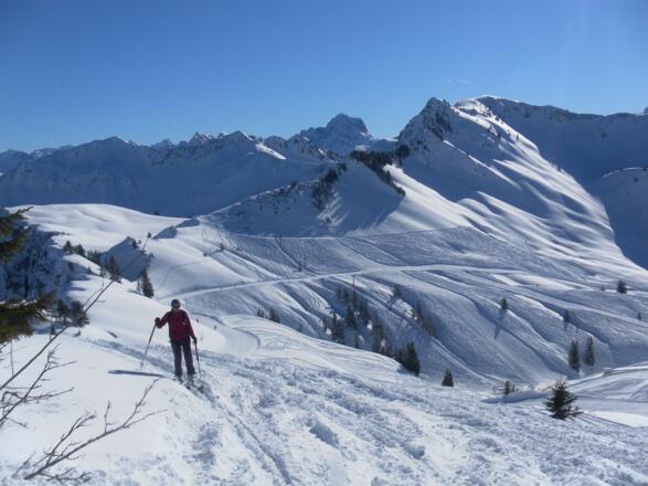 Kreuzle und Falzerkopf, am Horizont der  Widderstein