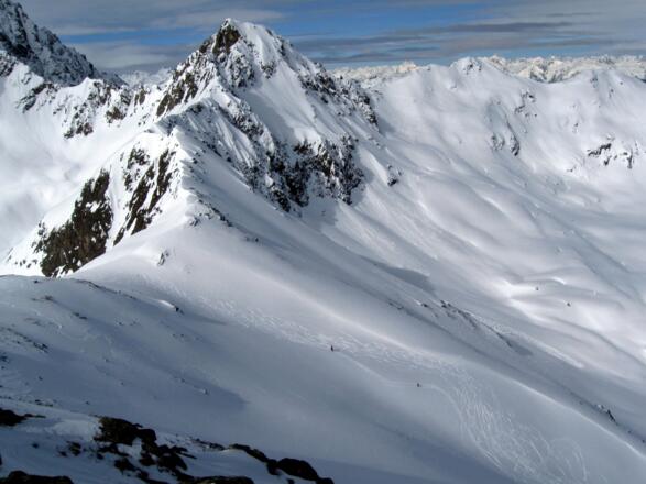 Aufstiegsgelände oberer Teil bis zum Sattel