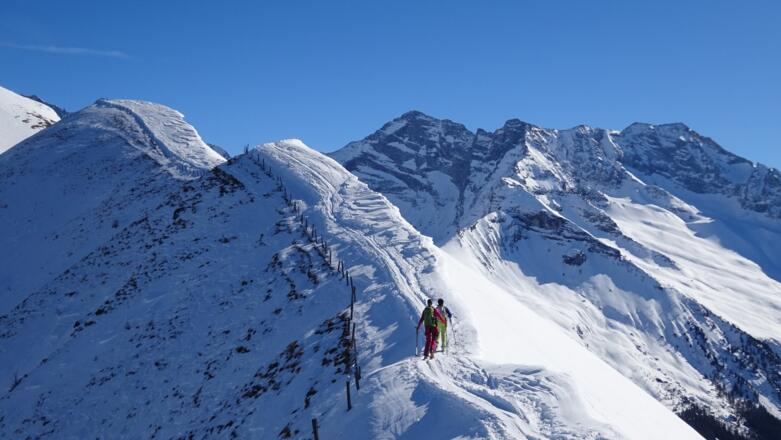 ... Blick auf Olperer, Fußstein und Schrammacher.