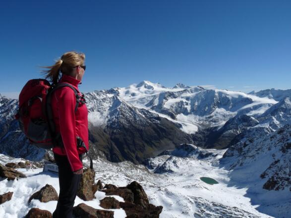 Überwältigt von diesem Bergpanorama mit der 3770 m hohen Wildspitze.