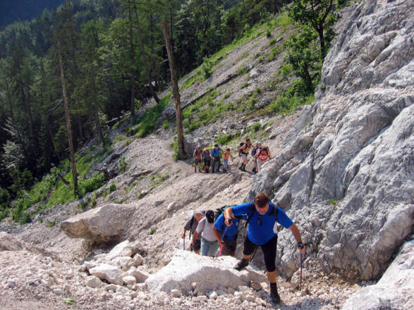 Der Zustieg zum Schafluckensteig