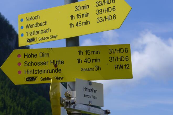 Ausgangspunkt beim Gehöft Hintsteiner