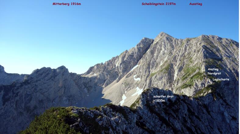 Blick ü. Laglmauer zum Scheiblingstein-Anstieg