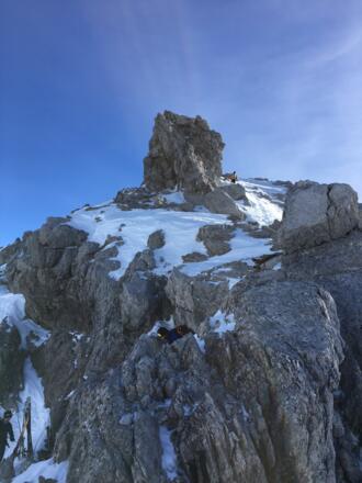 Die letzten Meter zum Gipfel vom Skidepot