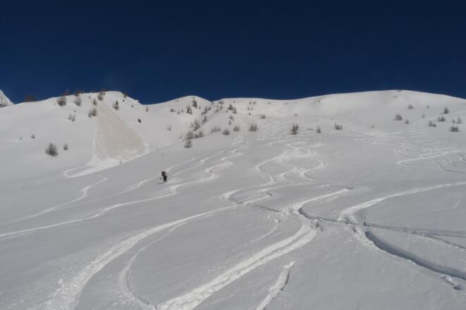 Nach Neuschneefällen bietet die Abfahrt häufig höchsten Pulvergenuss.