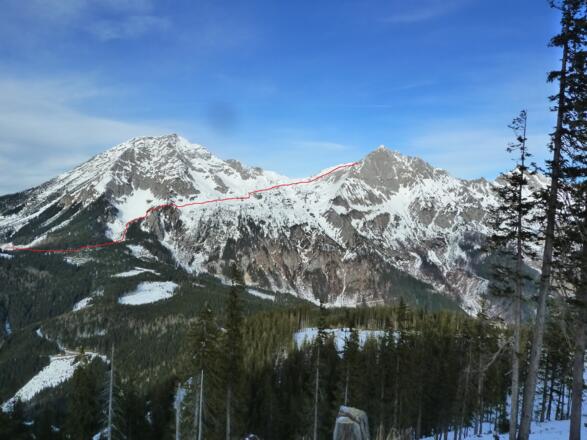 Scheiblingstein vom Pleschberg mit Anstiegsroute