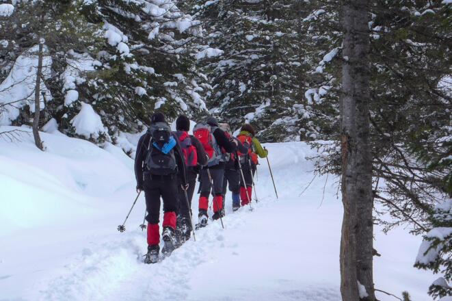Schneeschuhwanderer unterwegs