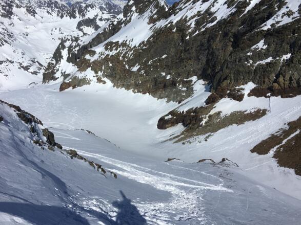 Unterhalb vom Gipfel und schon Nordseitig