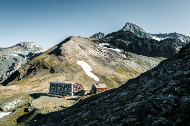 Die Stüdlhütte unterhalb des Großglockners