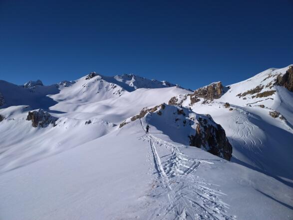 Die letzten Meter zum Gipfel des Unteren Malfragkopf