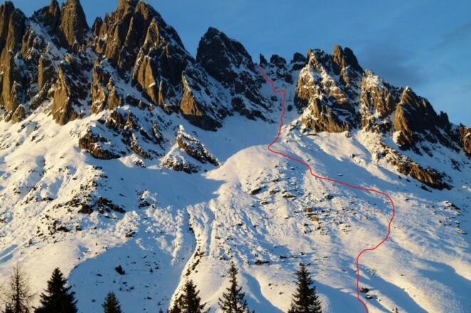 Aufstiegs- und Abfahrtsroute