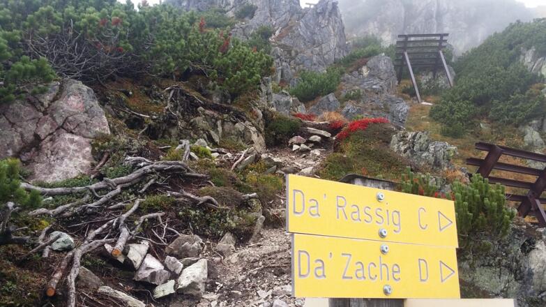 Hinweise auf die Varianten die unterwegs abzweigen.