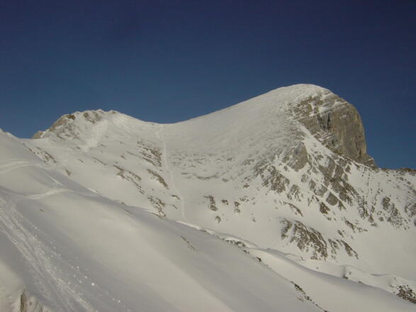 Gipfel mit Aufstiegsroute