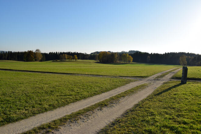 Hier an dieser Kreuzung links abbiegen