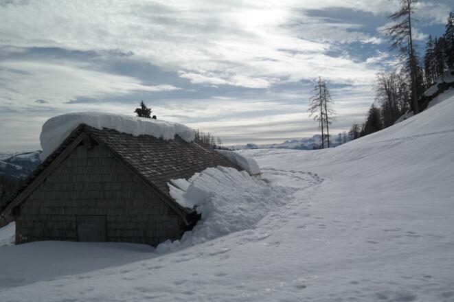 Die untere Hütte der Saiherbachalm.