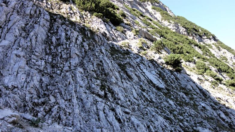 Steil, gut markiert und teilweise versichert führt der Brendelsteig hinunter ins Schlauchkar.