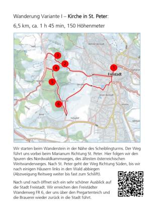 Beschreibung Wanderstrecke mit den Punkten der Orientierungsposten