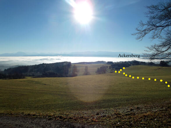 Der Anstiegsweg von Ackersberg