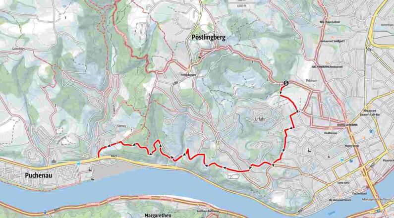 Rückweg zu Fuß nach Puchenau