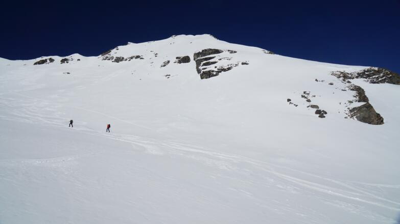 Gipfelaufbau Hennesiglkopf - Aufstieg von links am Grat