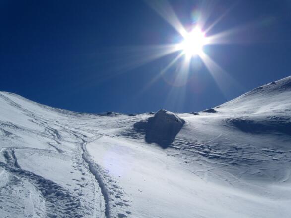 Auf dem Weg in die Scharte zwischen Geierschnabel und Silleskogel