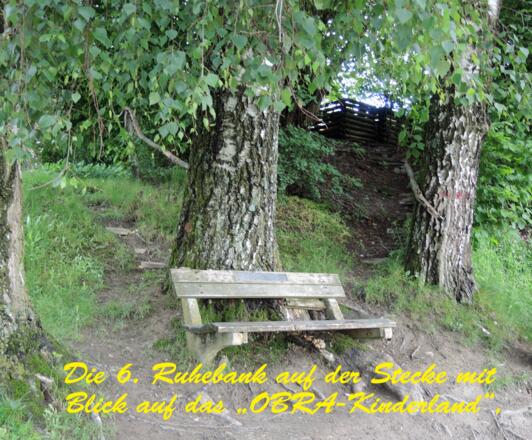 Die 6. Ruhebank auf der  Wanderstrecke