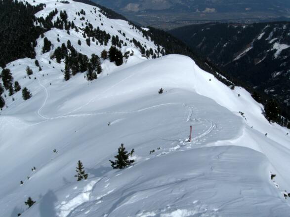 Blick hinunter zum Schidepot