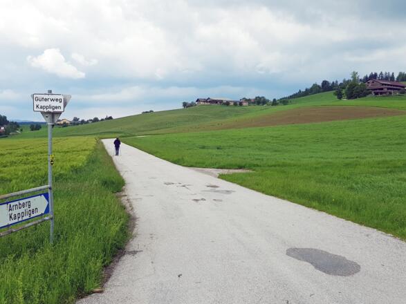 Abzweigung in Biber Richtung Arnberg und Kappligen