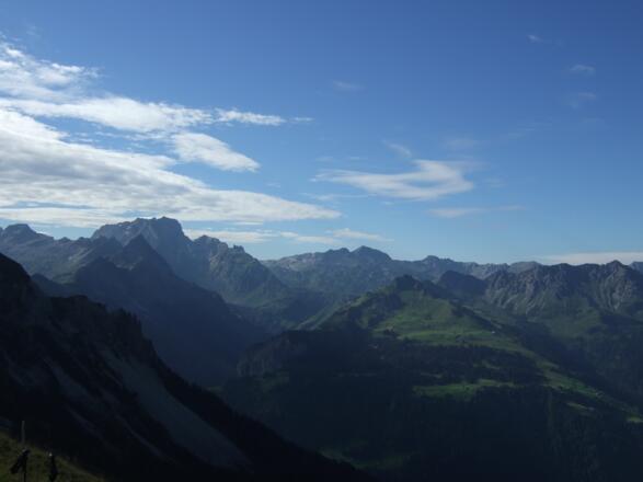 Rückblick vom Hochschereweg Richtung Lichtenstein und Schweiz