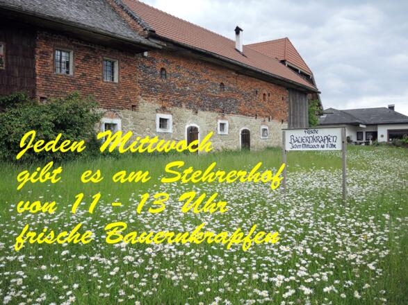 Jeden Mittwoch von 1. 4. - 31.10. frische Bauernkrapfen.