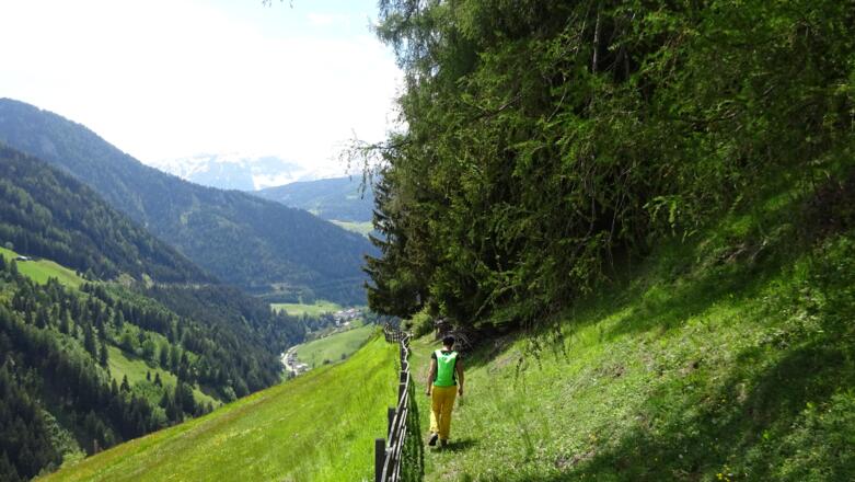 Noch ca. 100 Hm auf dem Wanderweg bis zum Ortsteil Oberleite.