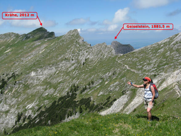 Krähe und Geiselstein begrenzen den Blick nach Norden!