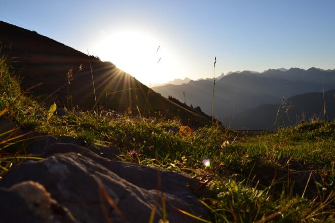 Sonnenaufgang auf dem Weg zum Hohen Ifen