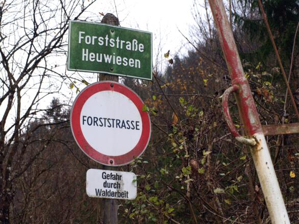 Startpunkt 545m Forststraße "Heuwiesen"