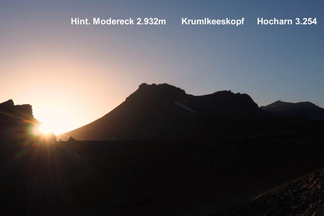 Roßscharte 2598m, Modereck bis Hocharn