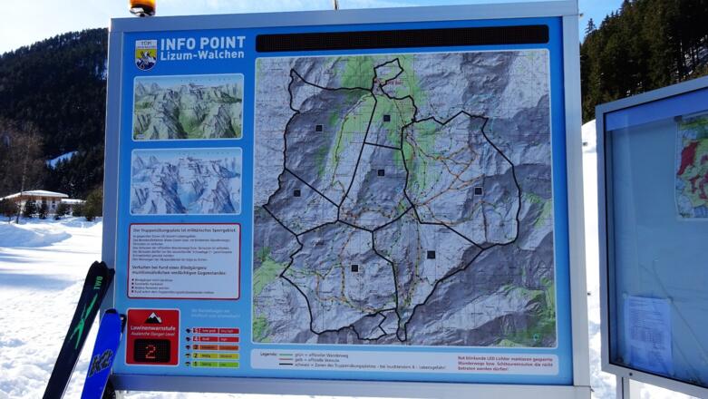 Karte mit der Gliederung des Truppenübungsplatzes.