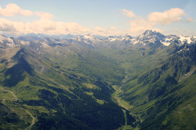 Luftbild des Fimbertals