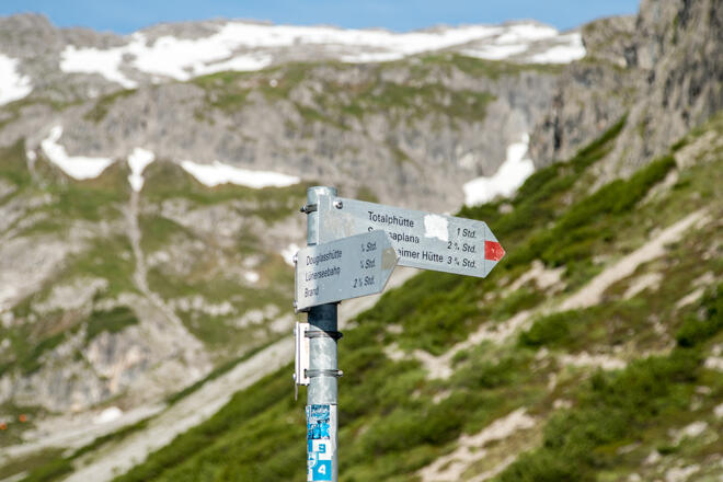 Abzweigung zur Totalp Hütte