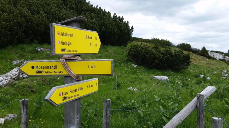 Abzweigung - folgen Sie Jakoberalm