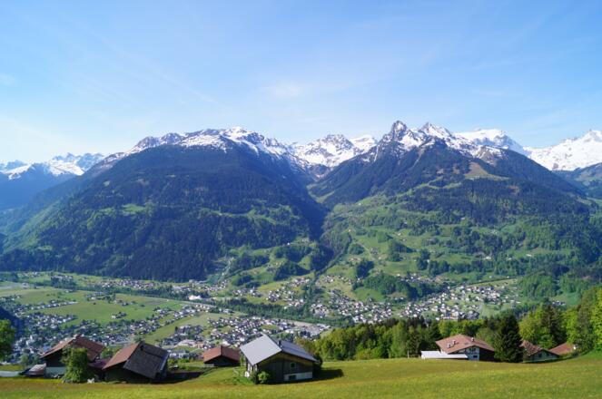 Aussicht von Bartholomäberg auf Schruns-Tschagguns