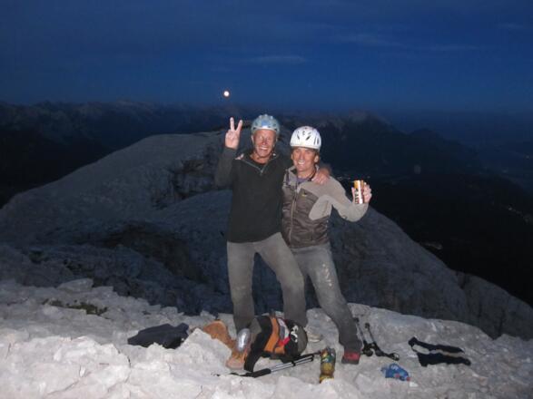 Am Gipfel nach Fertigstellung der Route