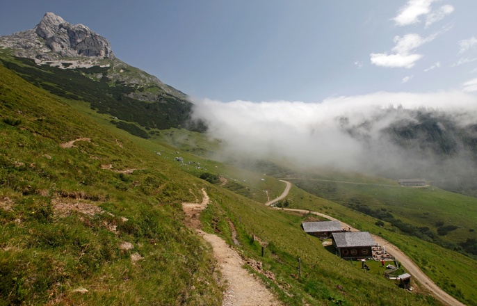 Panoramablick auf die Brandstättalm am Salzburger Almenweg