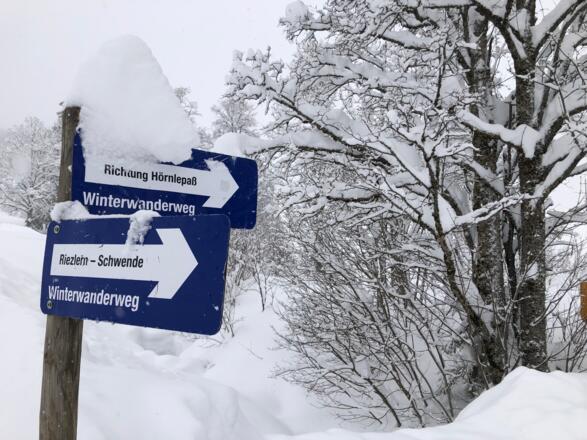 Winterwanderweg Schild
