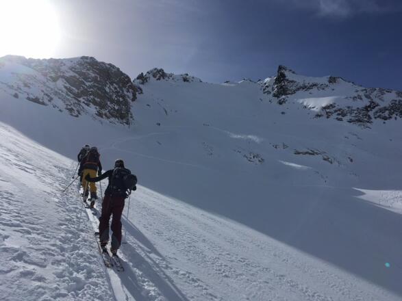 Aufstieg über die Nordflanke